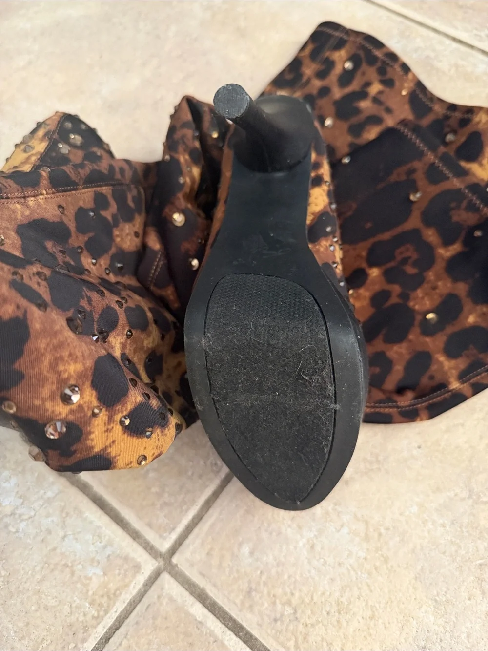 Bakers Leopard-Print Over-the-Knee Platform Boots - Black & Brown